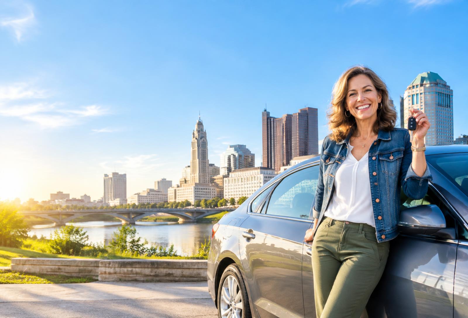 Smiling driver back on the road in Dayton, Ohio